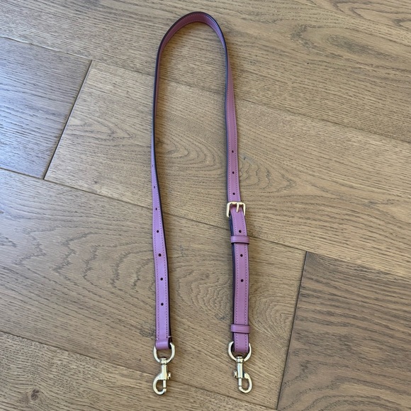 Coach Purse Shoulder Strap - Mauve Leather / Brushed Gold Hardware - Like New - Picture 1 of 10